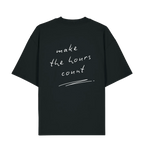 Black LSTHRS oversized T-shirt with Make the Hours Count print on the back
