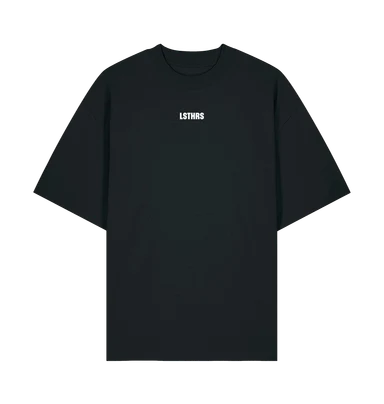 Black LSTHRS oversized T-shirt with Make the Hours Count print on the front