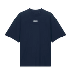 Navy LSTHRS oversized T-shirt with Make the Hours Count print on the front