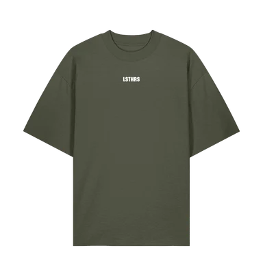 Navy LSTHRS oversized T-shirt with Make the Hours Count print on the front