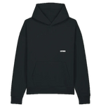 Black LSTHRS hoodie with small embroidered logo on the front