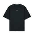 Black LSTHRS T-shirt with small white embroidered logo on the chest