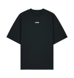 Black LSTHRS T-shirt with small white embroidered logo on the chest