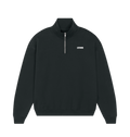 Black LSTHRS quarter-zip sweatshirt with small logo on the chest