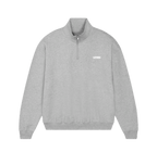 Grey LSTHRS quarter-zip sweatshirt with small white chest logo