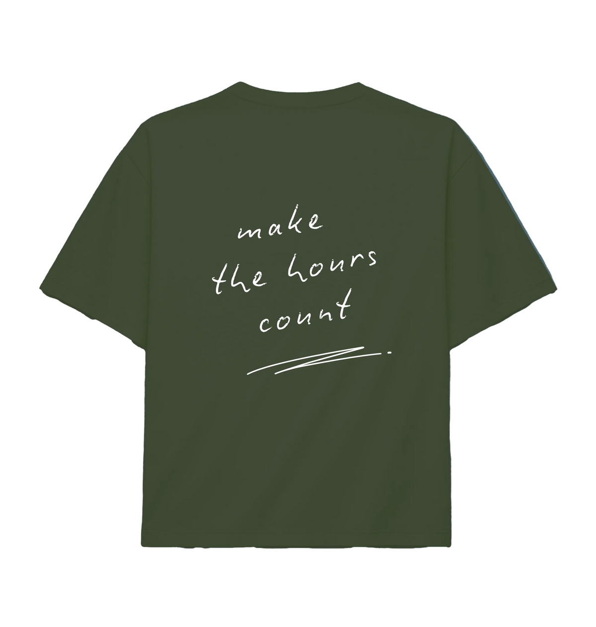 Khaki LSTHRS oversized T-shirt with Make the Hours Count back print