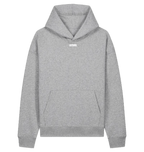 Grey LSTHRS relaxed hoodie with small logo on the front