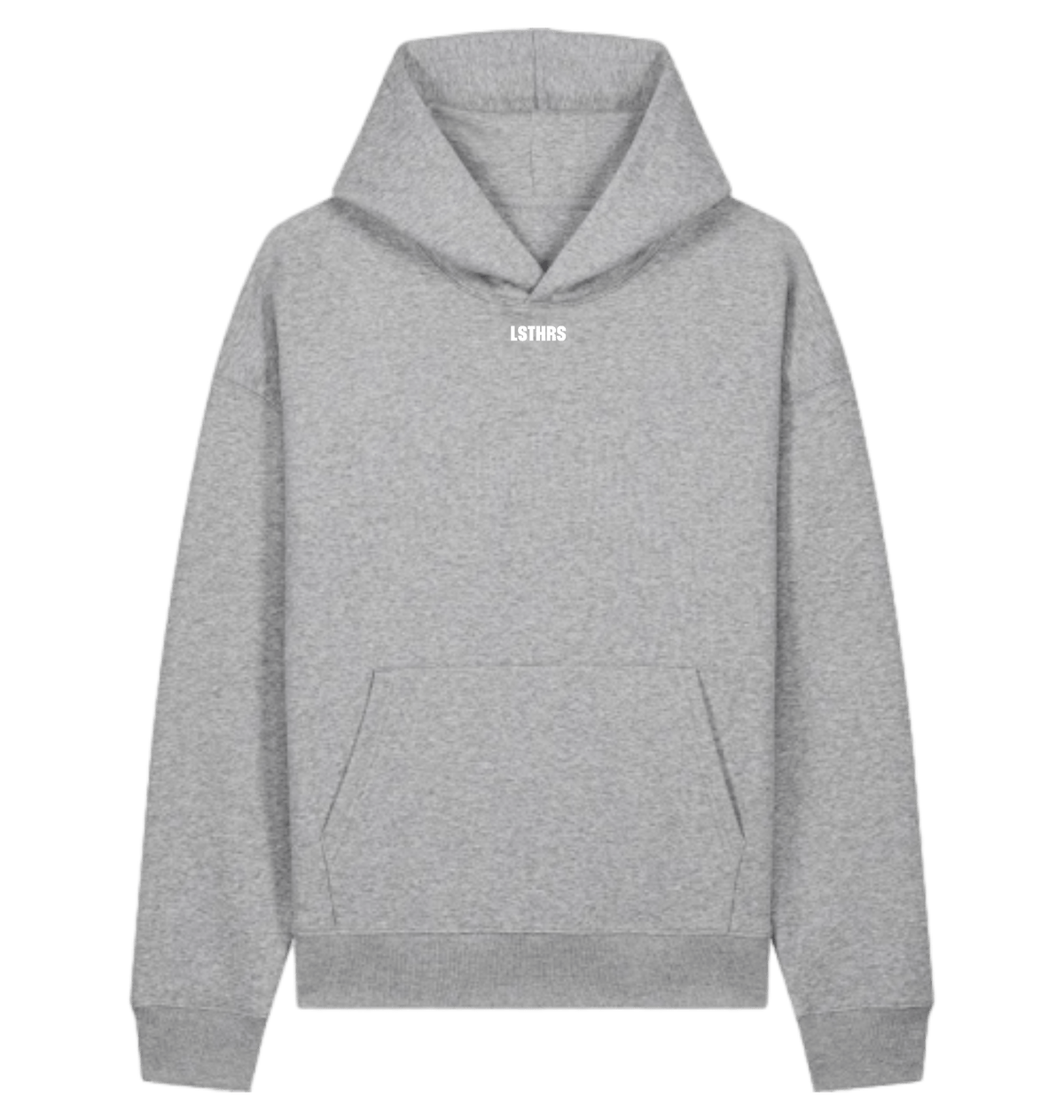 Grey LSTHRS relaxed hoodie with small logo on the front